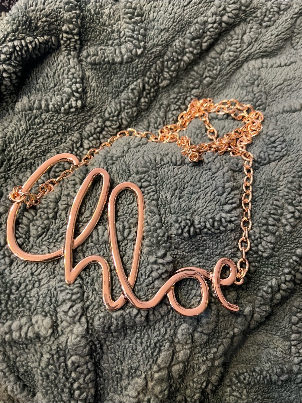 Chloe Script Logo Chain Belt in Gold Tone